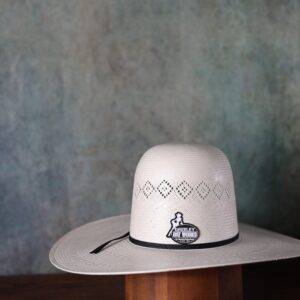 Diamond Weave Open Crown Western Straw Hat