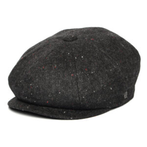 Black-Multi Speckled Marl Newsboy Cap