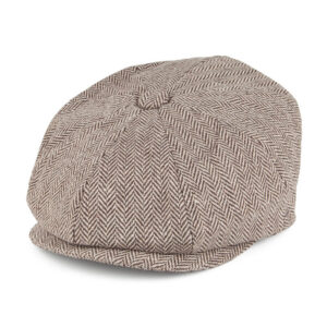 Brown Kids Herringbone Newsboy Cap