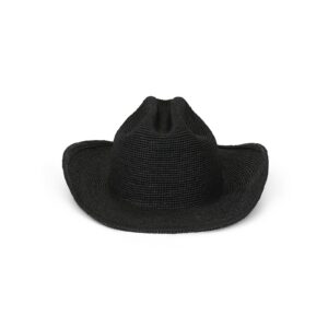 Noir Crochet Raffia Cowboy Hat